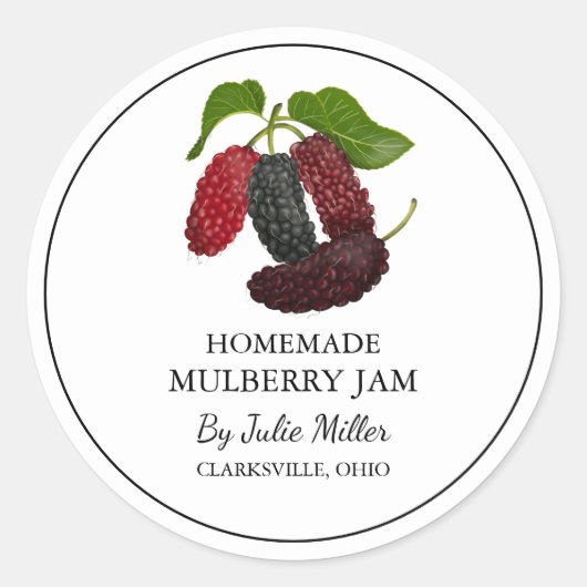 Eenvoudige zelfgemaakte Mulberry Jam Label (Voorkant)