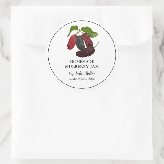 Eenvoudige zelfgemaakte Mulberry Jam Label (Tas)