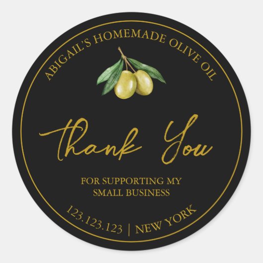 Eenvoudige zelfgemaakte olijfolie dank u label (Voorkant)