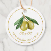 Eenvoudige zelfgemaakte Olijfolie Hang Label l Wit (Voorkant)