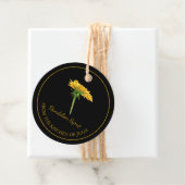 Eenvoudige zelfgemaakte paardenbloem siroop hangen bedankjes labels (In situ)