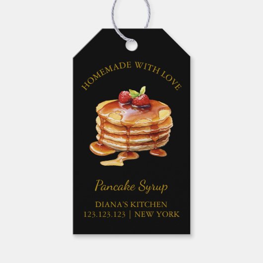 Eenvoudige zelfgemaakte Pannenkoeksiroop Hang Labe Cadeaulabel (Voorkant)
