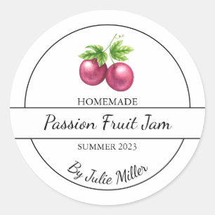 Eenvoudige zelfgemaakte Passion Fruit Jam Label