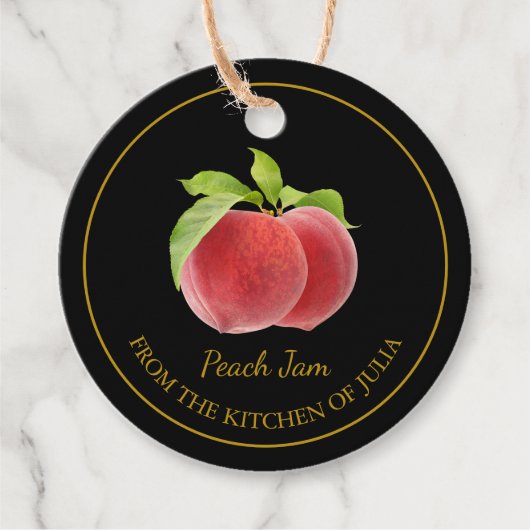 Eenvoudige zelfgemaakte Peach Jam Hang Label (Voorkant)