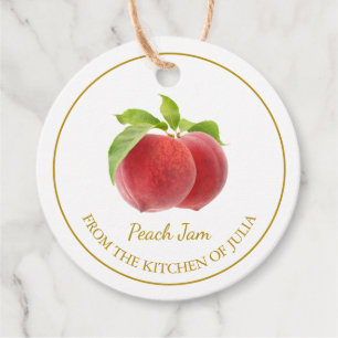 Eenvoudige zelfgemaakte Peach Jam Hang Label