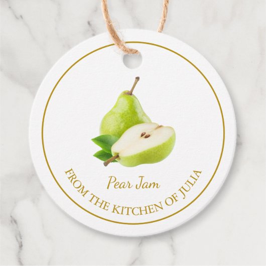 Eenvoudige zelfgemaakte Pear Jam Hang Label (Voorkant)