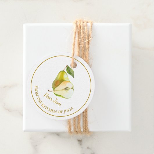 Eenvoudige zelfgemaakte peer jam hangen Label l wi (In situ)