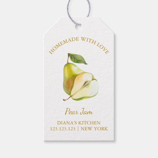 Eenvoudige zelfgemaakte peer jam hangen Label l wi Cadeaulabel (Voorkant)