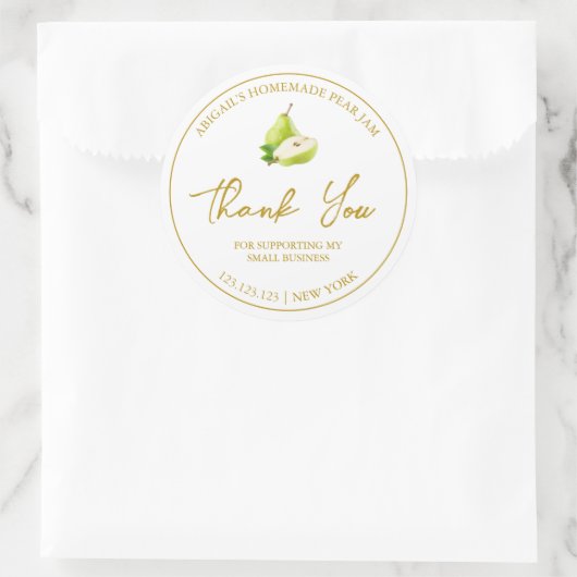 Eenvoudige zelfgemaakte perenjam bedankt label (Tas)