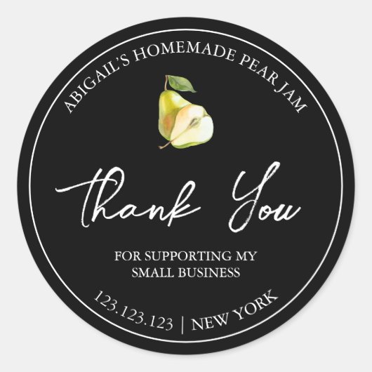 Eenvoudige zelfgemaakte perenjam bedankt label (Voorkant)