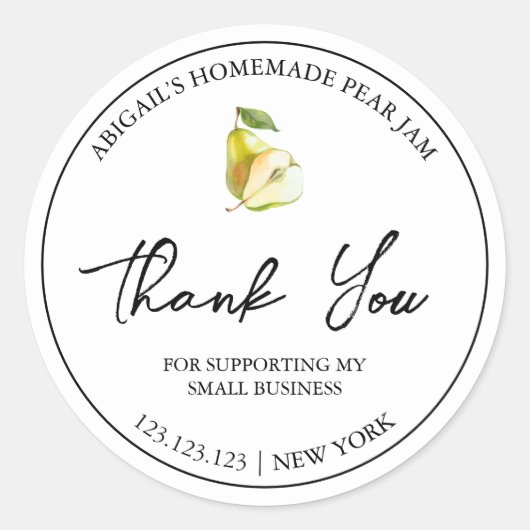 Eenvoudige zelfgemaakte perenjam bedankt label (Voorkant)