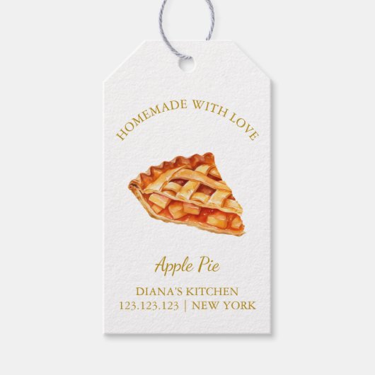 Eenvoudige Zelfgemaakte Pie Hang Label l Wit Cadeaulabel (Voorkant)