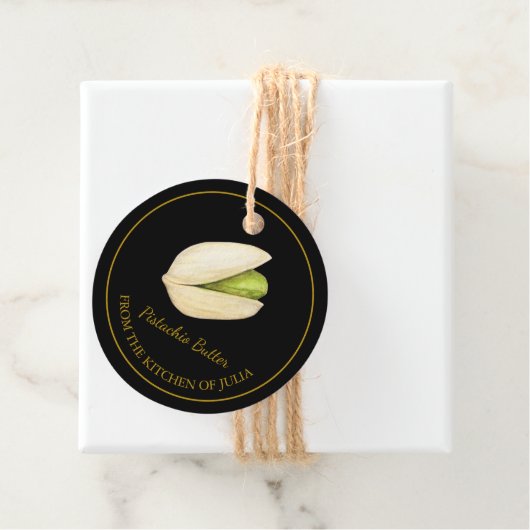 Eenvoudige zelfgemaakte pistache boter hangen Labe Bedankjes Labels (In situ)