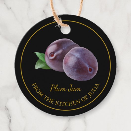 Eenvoudige zelfgemaakte Plum Jam Hang Label (Voorkant)
