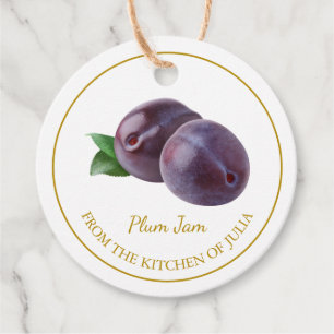 Eenvoudige zelfgemaakte Plum Jam Hang Label