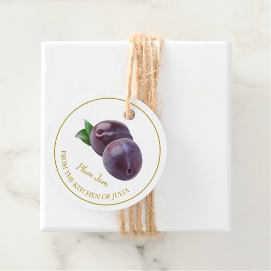 Eenvoudige zelfgemaakte Plum Jam Hang Label (In situ)
