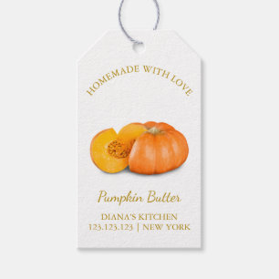 Eenvoudige zelfgemaakte pompoenboter hangen Label Cadeaulabel