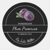 Eenvoudige zelfgemaakte pruim behoudt label (Voorkant)