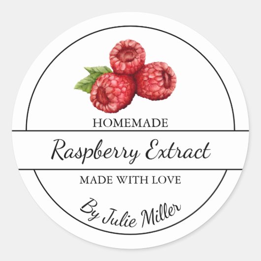 Eenvoudige zelfgemaakte Raspberry Extract Label (Voorkant)