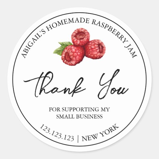 Eenvoudige zelfgemaakte Raspberry Jam Dank u Label (Voorkant)