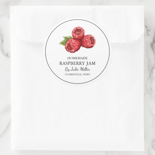 Eenvoudige zelfgemaakte Raspberry Jam Label (Tas)