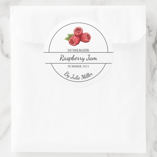Eenvoudige zelfgemaakte Raspberry Jam Label (Tas)