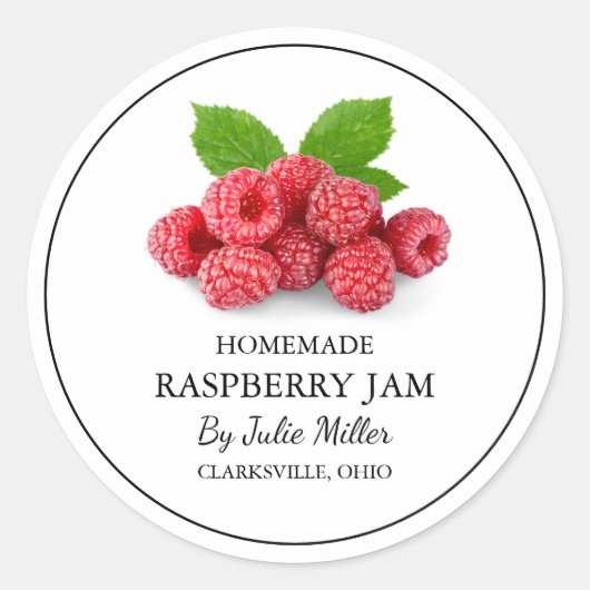 Eenvoudige zelfgemaakte Raspberry Jam Label (Voorkant)