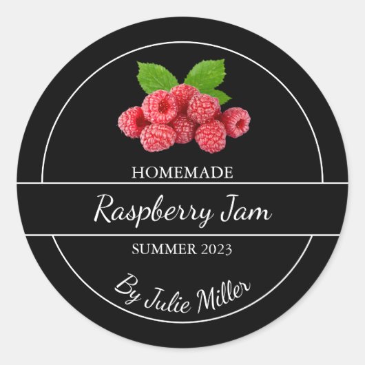 Eenvoudige zelfgemaakte Raspberry Jam Label (Voorkant)