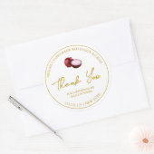 Eenvoudige zelfgemaakte rode ui augurk bedankt lab ronde sticker (Envelop)