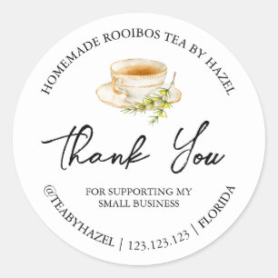 Eenvoudige zelfgemaakte Rooibos thee Bedankt Label