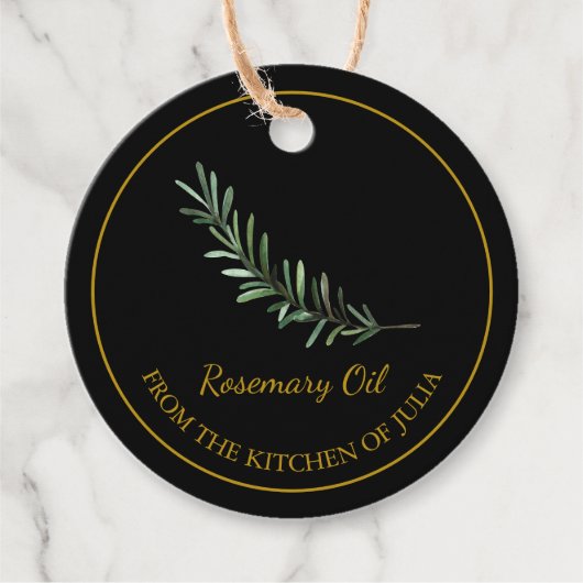 Eenvoudige zelfgemaakte Rozemarijn Olie Hang Label (Voorkant)