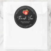 Eenvoudige Zelfgemaakte Strawberry Jam Dank u Labe Ronde Sticker (Tas)