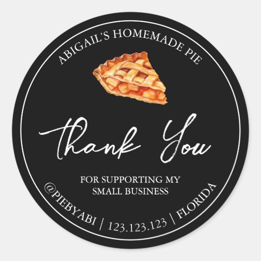 Eenvoudige zelfgemaakte taart dank u label (Voorkant)