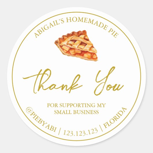 Eenvoudige zelfgemaakte taart dank u label (Voorkant)