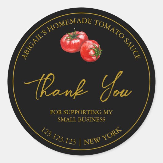 Eenvoudige zelfgemaakte tomatensaus Bedankt Label (Voorkant)