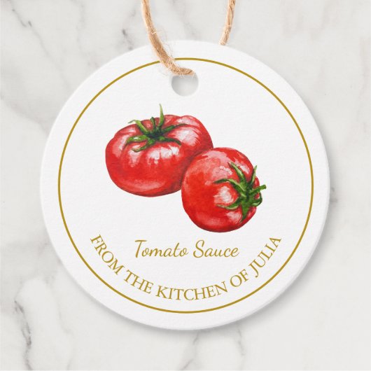 Eenvoudige zelfgemaakte tomatensaus hangen Label (Voorkant)