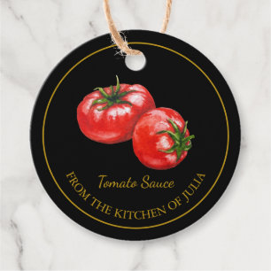 Eenvoudige zelfgemaakte tomatensaus hangen Label