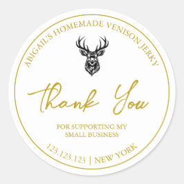 Eenvoudige zelfgemaakte Venison Jerky Thank You La Ronde Sticker
