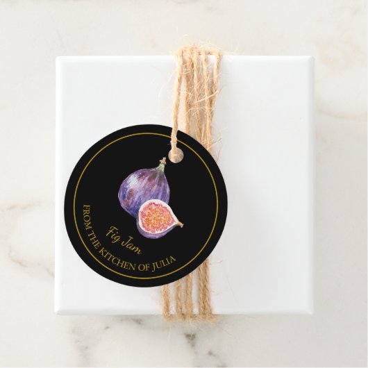 Eenvoudige zelfgemaakte vijg jam hang Label l zwar (In situ)