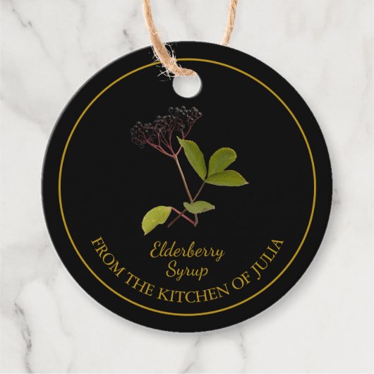 Eenvoudige zelfgemaakte vlierbessenstroop Hang Lab Bedankjes Labels (Voorkant)