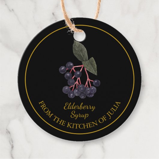 Eenvoudige zelfgemaakte vlierbessenstroop Hang Lab Bedankjes Labels (Voorkant)