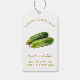 Eenvoudige Zelfgemaakte Zucchini augurk Hang Label Cadeaulabel