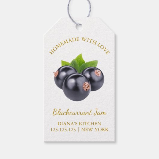 Eenvoudige Zelfgemaakte Zwarte bes Jam Hang Label Cadeaulabel (Voorkant)