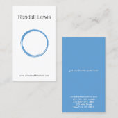 Eenvoudige Zen Cirkel Blauw/Wit Visitekaartje (Voorkant / Achterkant)