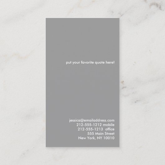 Eenvoudige zen cirkel grijs/wit visitekaartje (Achterkant)