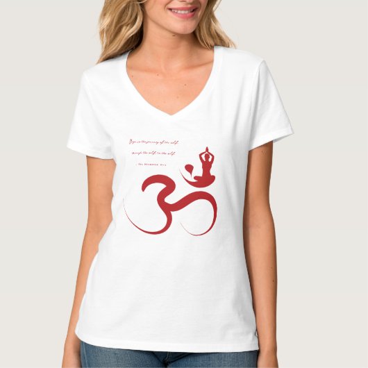 Eenvoudige Zen Yoga Om Calligraphy Silhouette T-sh T-shirt (Voorkant)