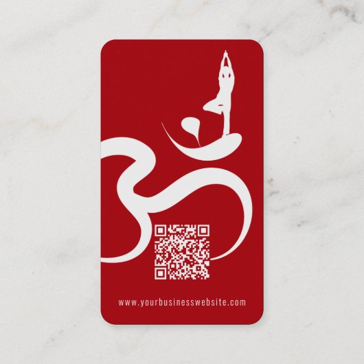 Eenvoudige Zen Yoga Om kalligrafie silhouet symboo Visitekaartje (Achterkant)