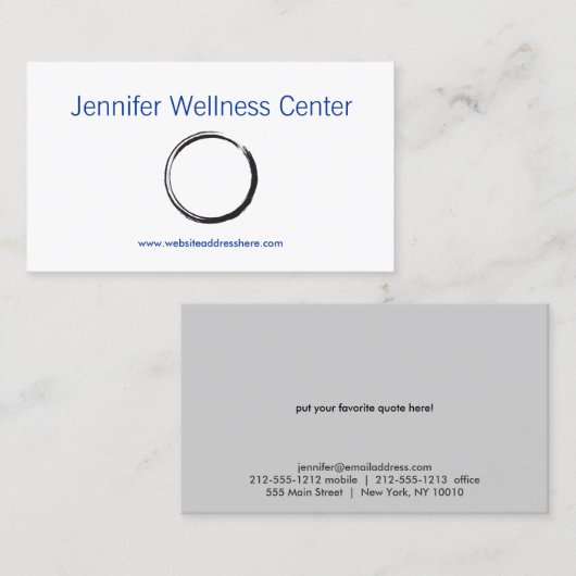 Eenvoudige zencirkel visitekaartje (Voorkant / Achterkant)