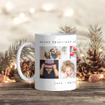 Eenvoudige zes foto-inklage | Kerstmis Koffiemok<br><div class="desc">Deze stijlvolle en elegante vakantie-mok biedt zes van uw persoonlijke foto's,  met eenvoudige tekst voor een typemachine die u op elke gewenste manier kunt personaliseren.</div>