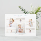 Eenvoudige zes | Minimale fotocollage Feestdagenkaart (Staand voorkant)